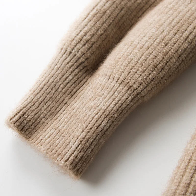 

adishree 2021 womens winter Cashmere Cardigans and auntmun women knitted High Quality Female solid sweaters V-neck Open stitch