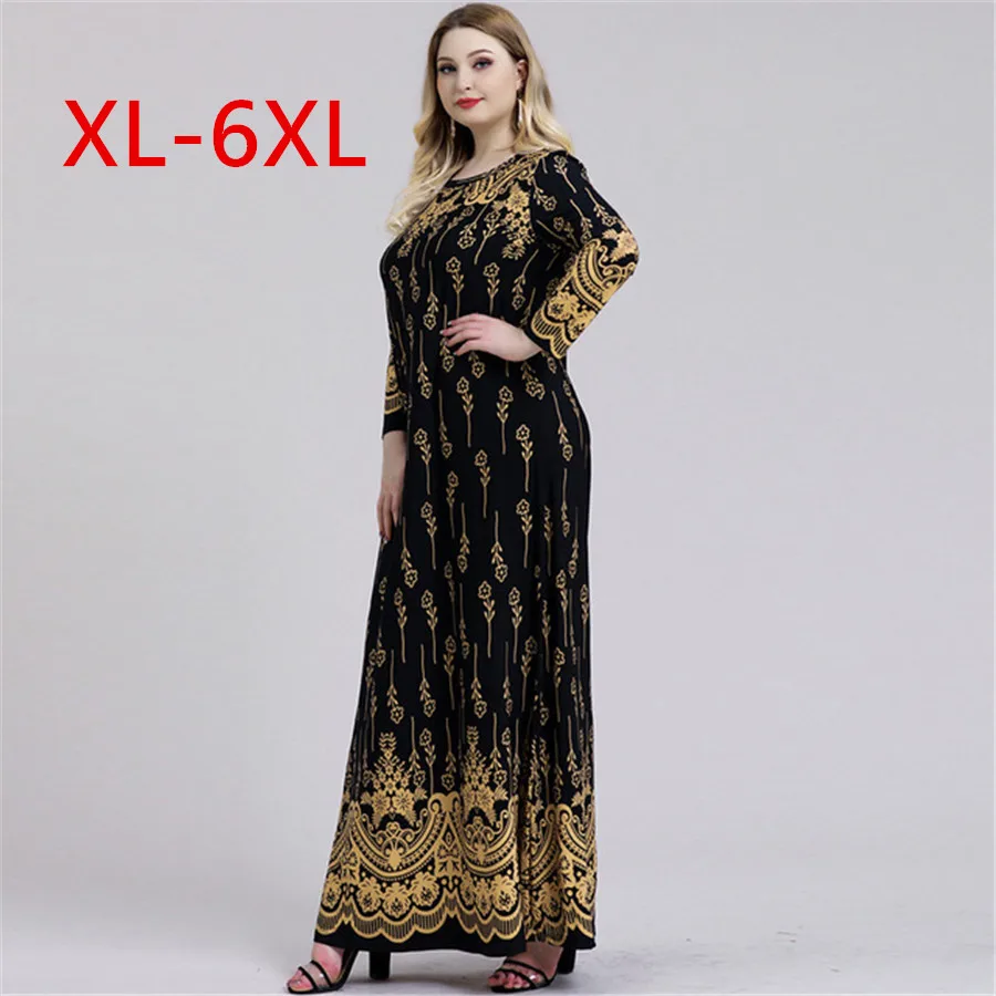 

Wholesale Plus Size 5XL 6XL Long Sleeve Dress for Women Slim Fit Elegant Print Floral Vestidos De Fiesta Party Dresses Woman