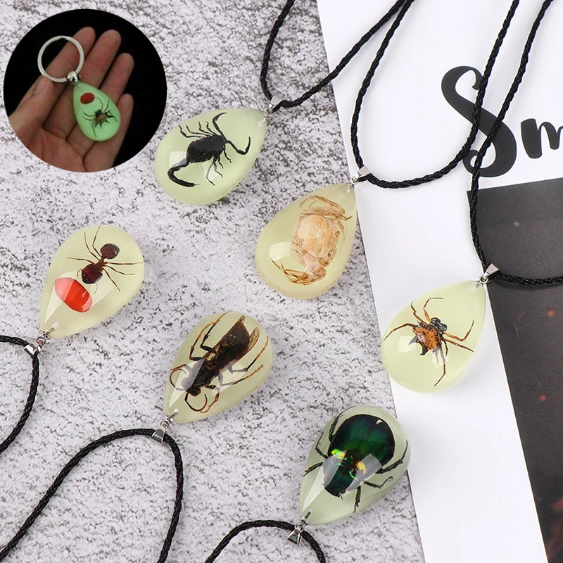 2021 Vintage Scorpion Chain Necklace Bronze Blue Women Jewelery Natural Insect Pendants Bohemian Custom Boho Jewelry | Украшения и