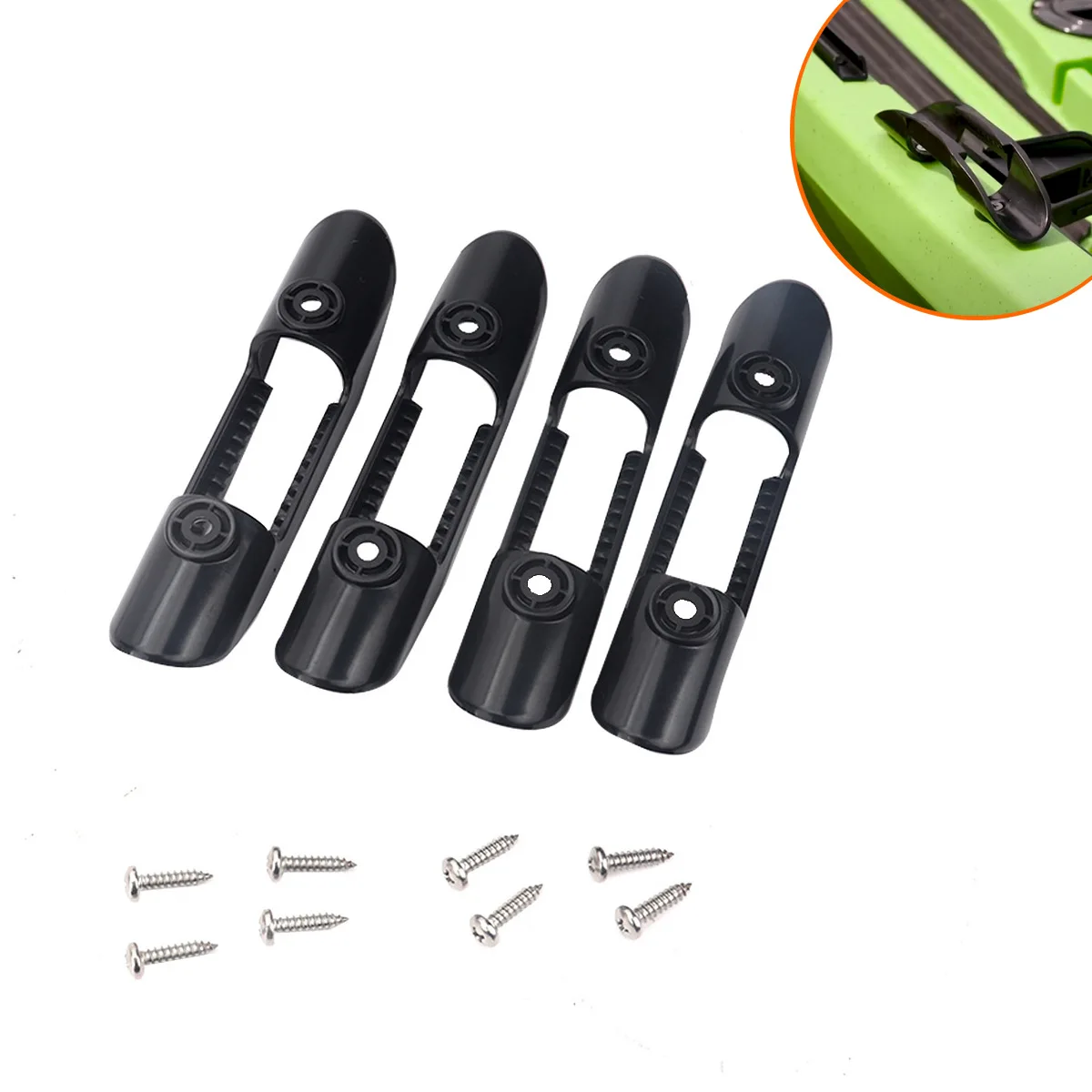 

2/4pcs Black Plastic Marine Kayak Paddle Clip Holder Paddle Oars Keeper Canoe Boat Deck Mount Fishing Accessories with Screws