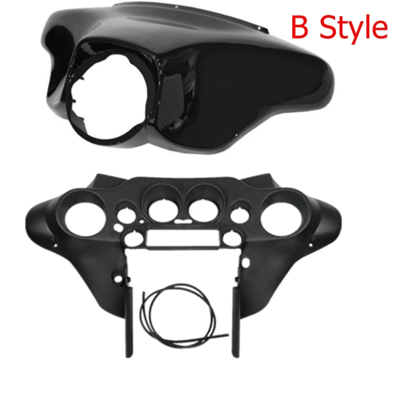 B Style Мотоцикл " летучая мышь внутренний внешний обтекатель лобовое стекло для Harley Touring Road King Street Road скользящий Electra Glide 1996-2013 - Цвет: B Style