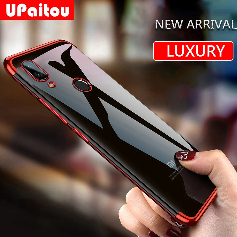UPaitou Luxury Plating Case for Samsung Galaxy A20 A30 A40 A40S A50 A70 A80 A90 TPU Soft Clear Transparent Back Cover |