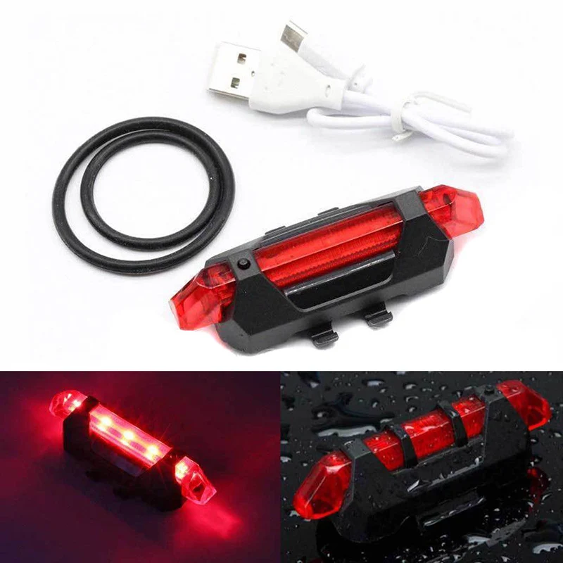 

Rechargeable Cycle Bicycle Bike Head Front Light Rear Tail LED Lamp Set USB Torch Handlebar Flashlight Bike Accessories