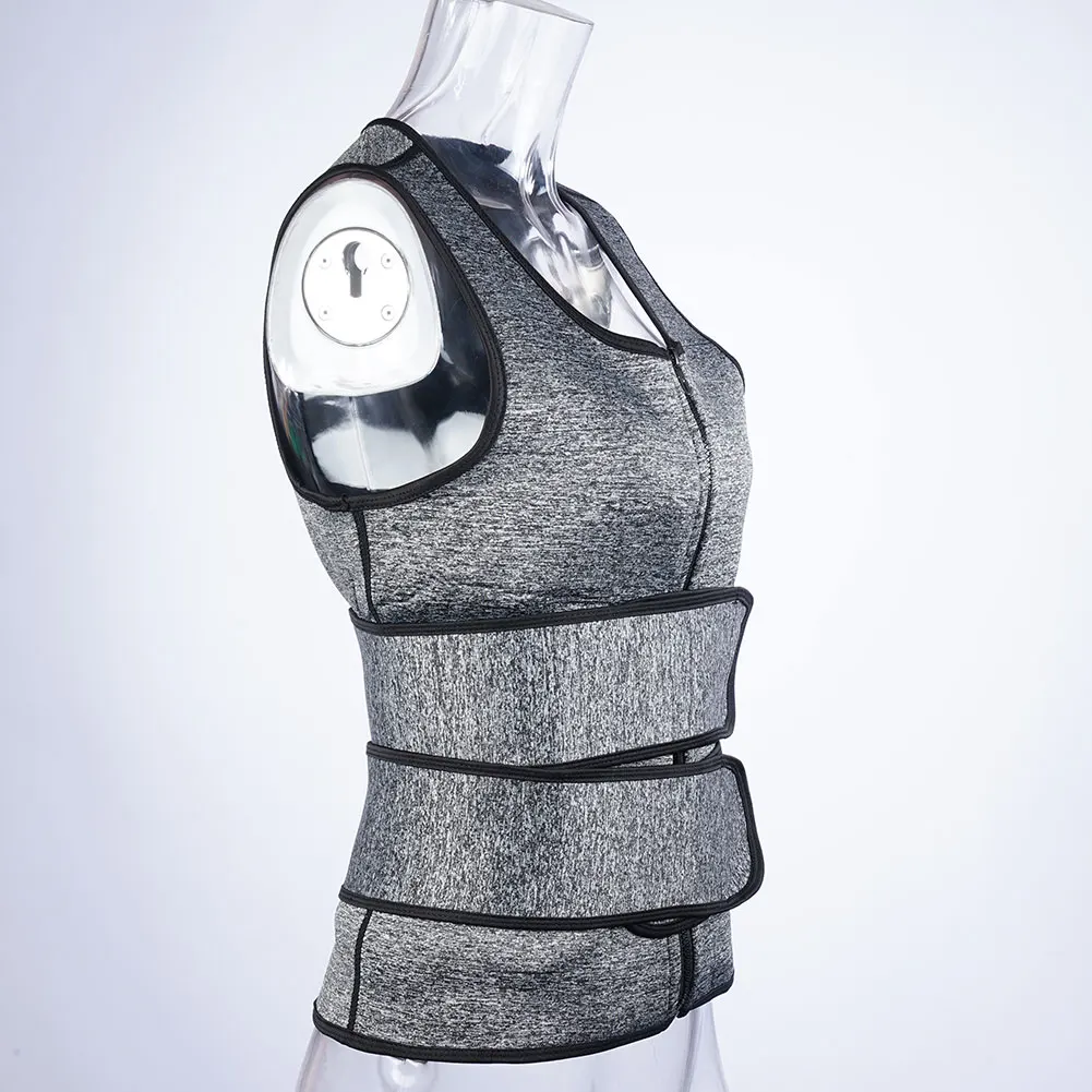 Men Body Shaper Sauna Vest Waist Trainer Double Belt Sweat Shirt Corset Top Abdomen Slimming Shapewear Fat Burn Fitness Tops