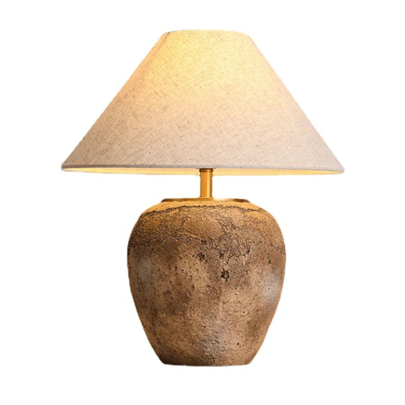 Wabi Style Table Lamp Creative Fabric American Country Retro Homestay Vintage Tea Room Japanese Bedroom Ceramic Bedside Lighting | Освещение