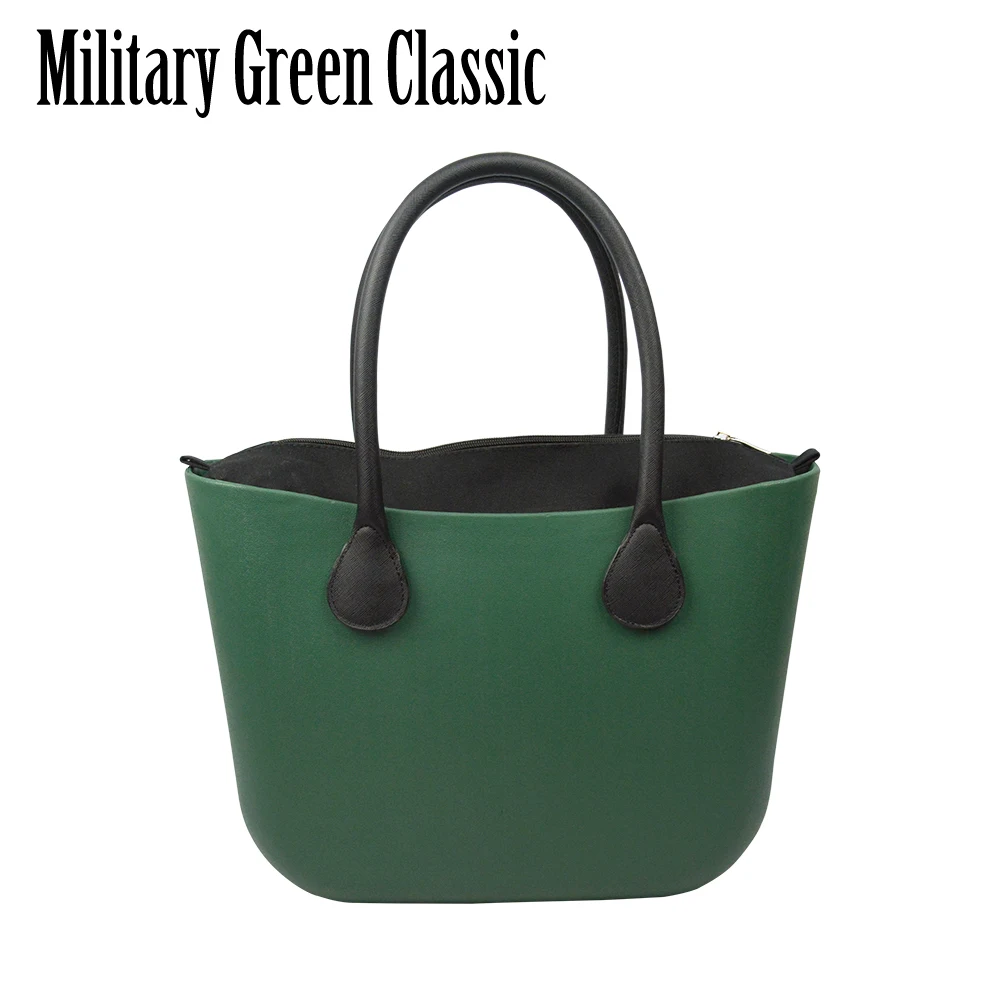 military green Новинка, TANQU, классическая сумка EVA со вставным внутренним карманом, цветные ручки, EVA, силиконовая резина, водонепроницаемая женская сумка, стиль obag - Цвет: military green