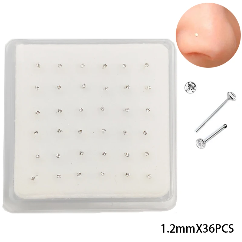 Серьги-гвоздики для пирсинга носа 1 2 мм | Украшения и аксессуары