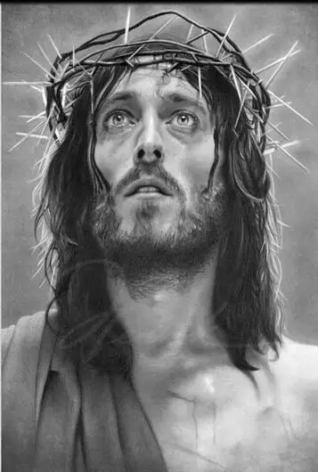 Черно-белый Иисус Христос современное желание шипы художественная пленка печать