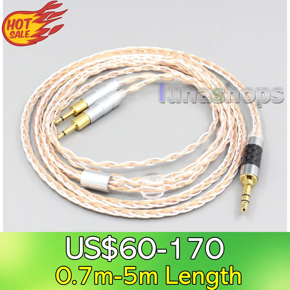 

LN006911 XLR 6.5mm 4.4mm 2.5mm 800 Wires Silver + OCC Headphone Cable For Sennheiser HD700 Earphone