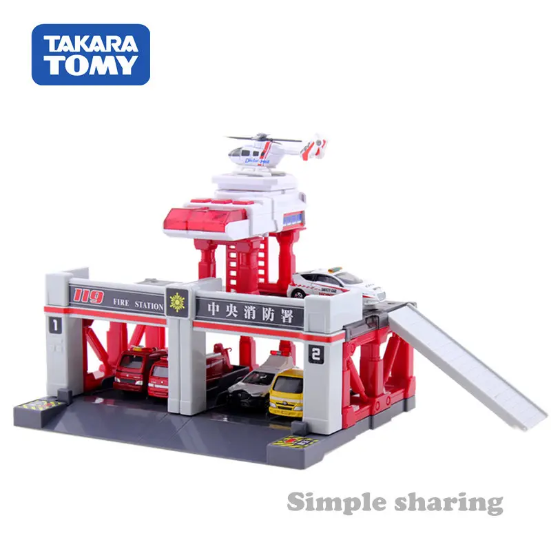 Набор моделей пожарной бригады TAKARA TOMY Tomica город здание детские игрушки