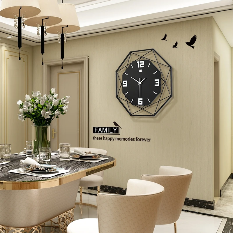 GH креативные геометрические бесшумные большие акриловые 3D настенные часы