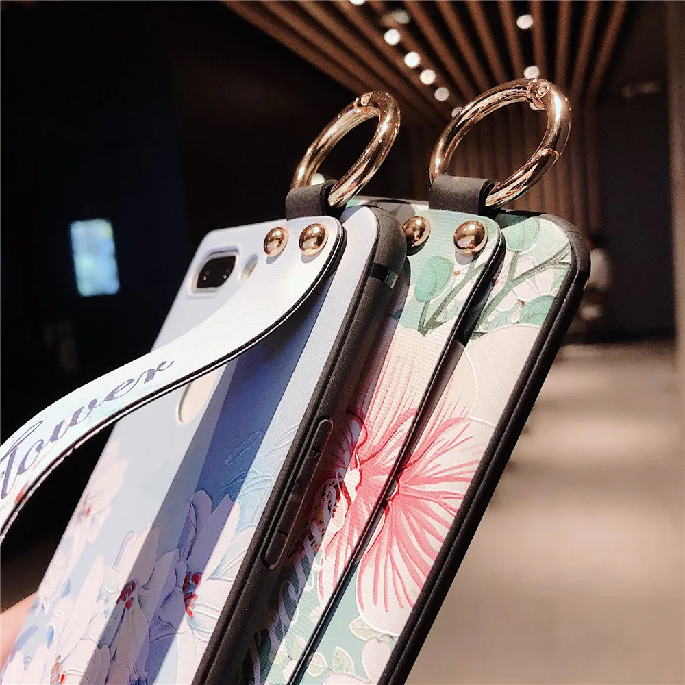 Wrist Strap for IPhone X XR XS MAX Phone Case Lily Orchid Wristband Flower Iphone 11proMAX 7 8 6S Plus Soft Cover |