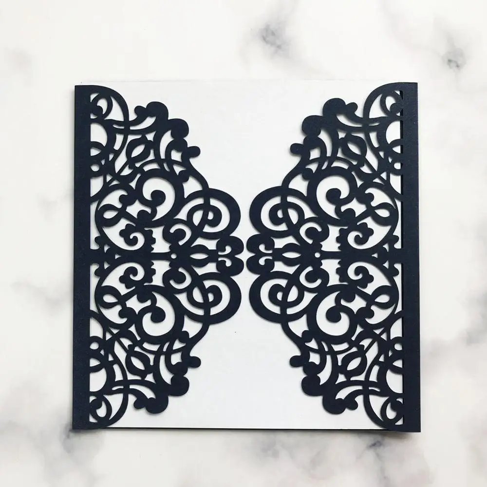 30 шт. элегантный кружевной дизайн лазерная резка свадебные пригласительные