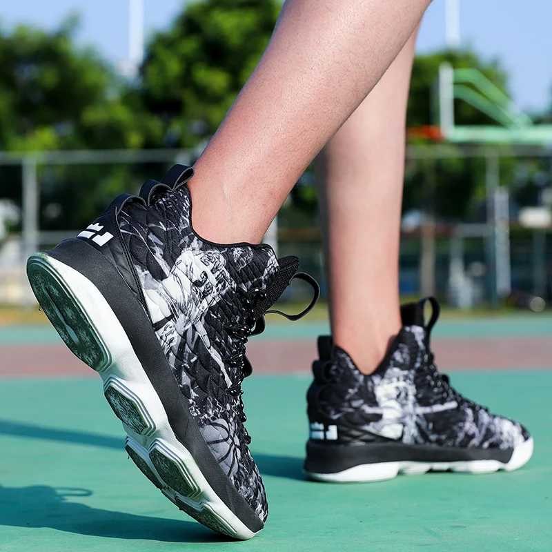 Удобные баскетбольные кроссовки для мужчин и женщин высокие дышащие буфферные
