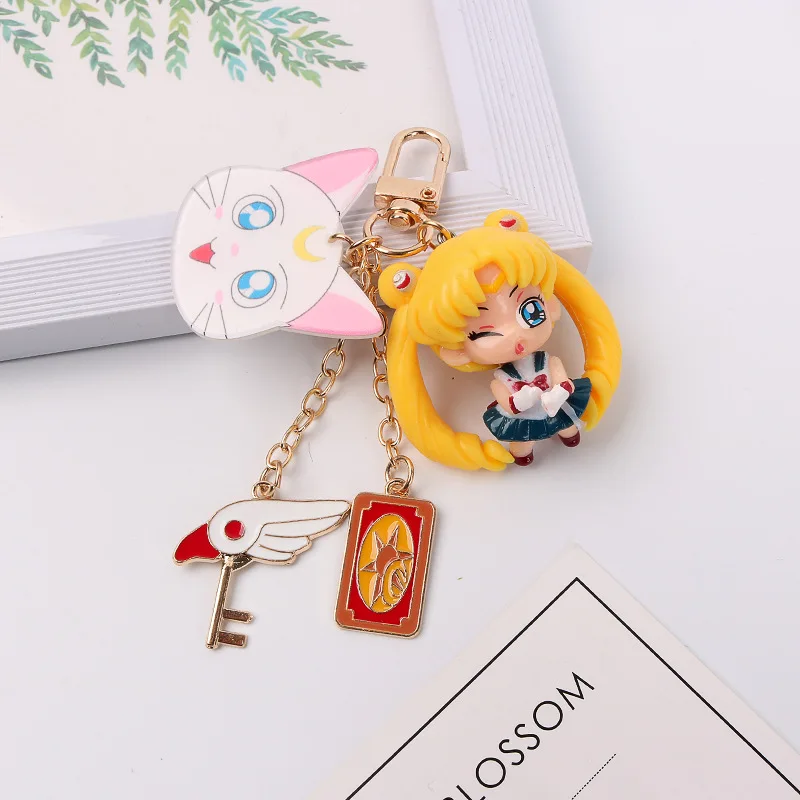 

Sailor Moon Web Celebrity Key Chain Car Backpack Pendant Lovers Doll Keychains Ugly Pretty Girl Warrior Ins Heart Key ring 2020