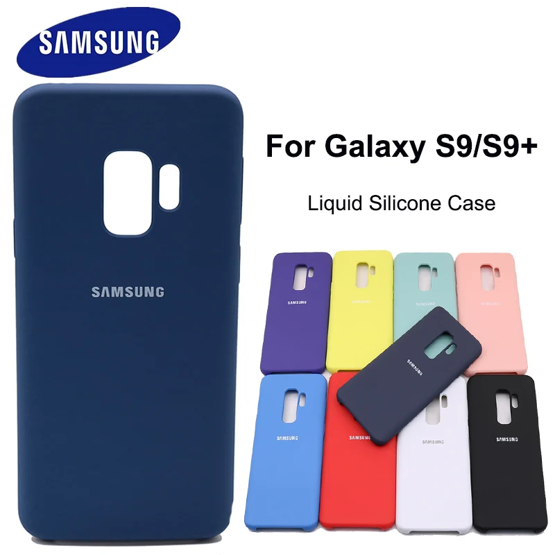 100% Оригинальный жидкий силиконовый чехол для Samsung Galaxy S9 Plus шелковистая мягкая на