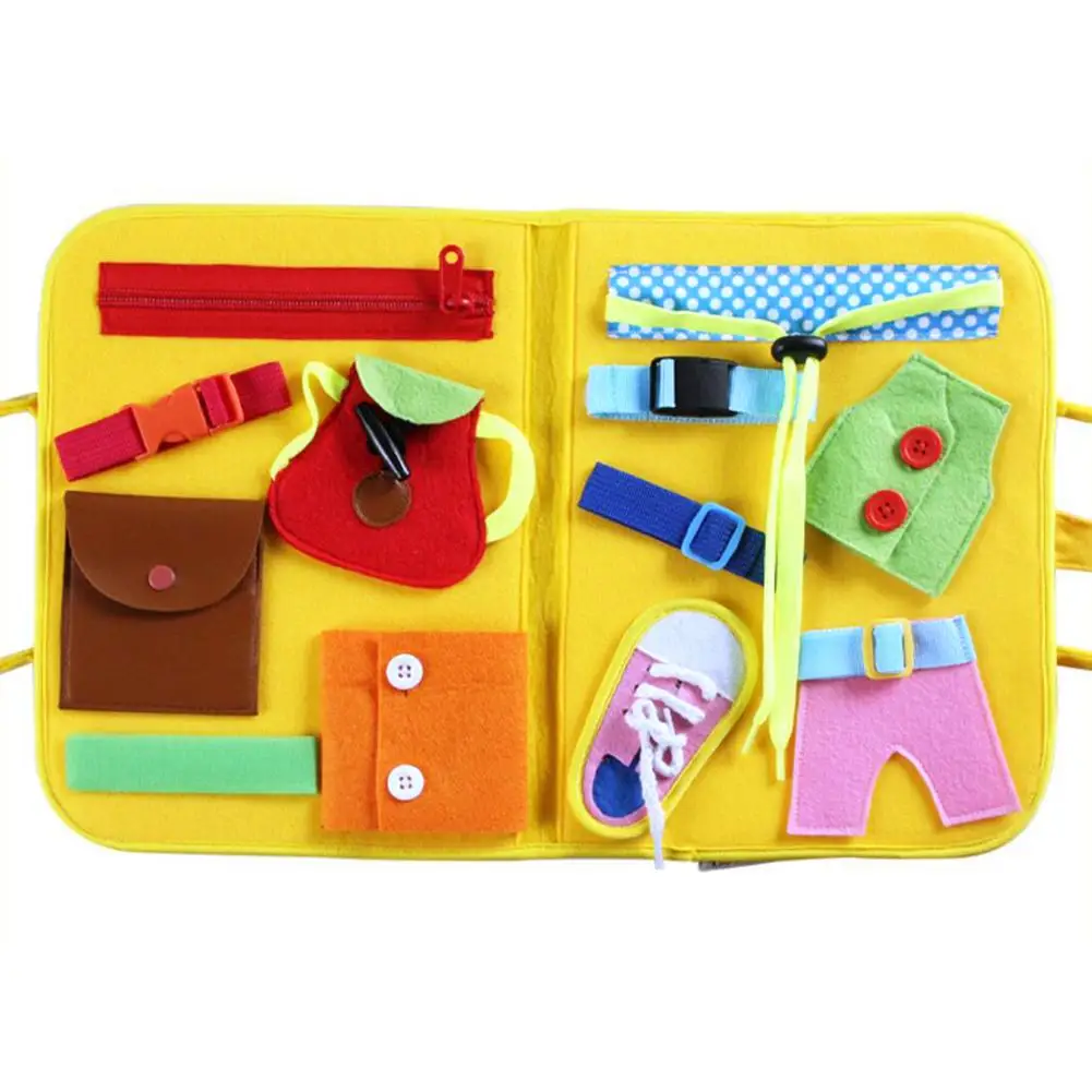 

Children's Educational Dressing Board Toddler Zippered Button Activity BusyBoard Montessori Teaching Education Equipment Toys