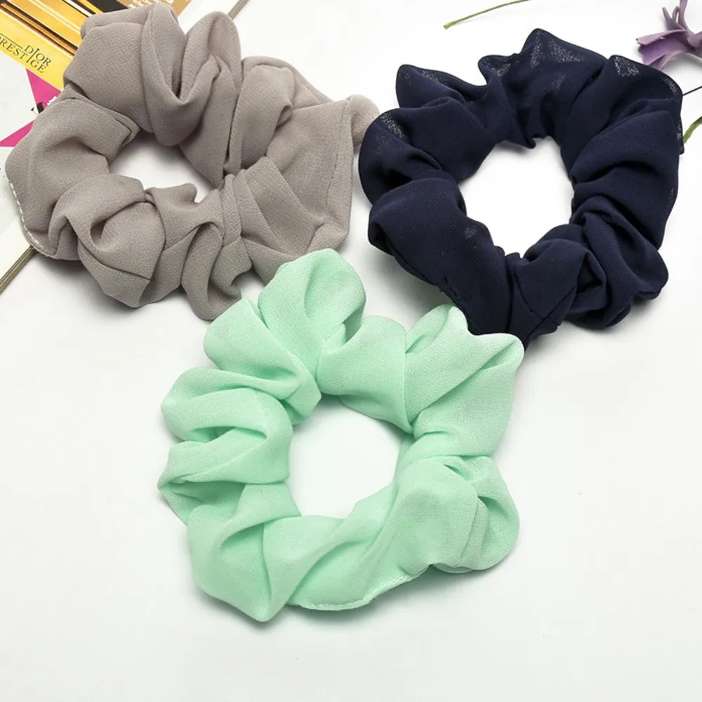 Scrunchie Трендовое женское кольцо для волос эластичная Мятная зеленая однотонная