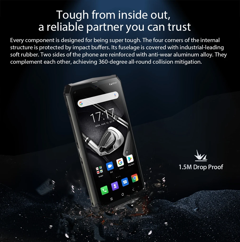 Blackview BV9100 4 Гб+ 64 Гб IP68 водонепроницаемый мобильный телефон 6," Android 9,0 13000 мАч MTK6765 Восьмиядерный NFC 16,0 Мп прочный смартфон