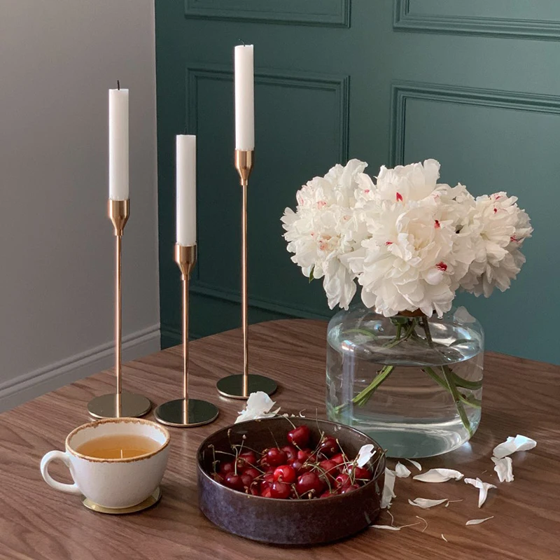 Европейский металлический подсвечник 3 шт./компл. роскошный золотой