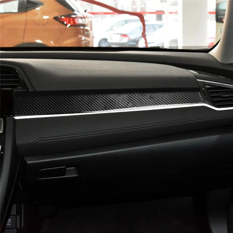 

Car styling Carbon Fiber Sticker for Honda Civic 10th 2016-19 Car Centre console Protect Cover Sticker