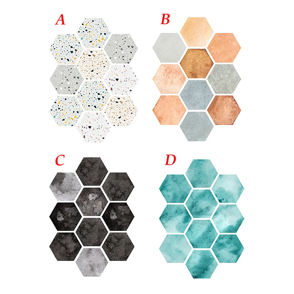 10 шт. шестигранная мраморная Настенная Наклейка для лестницы и пола