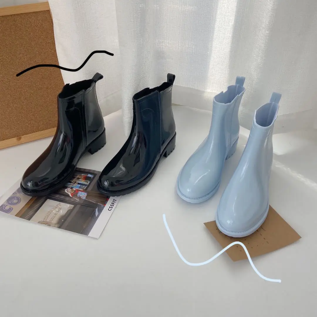 

Women Shoes Martin Rain Boots Ladies Non-Slip Short Tube Fashion Outer Wear Rubber Warm Waterproof Shoes Ankle Boots846