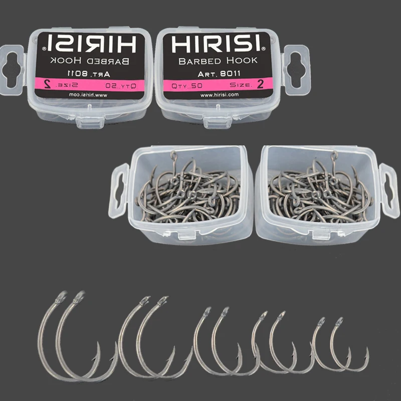 

The Most Hook-shaped Hook Used for Fishing, 50 Pieces of Boxed Stainless Steel Hooks, with Sharp Barbed Hooks and Fishing Gear
