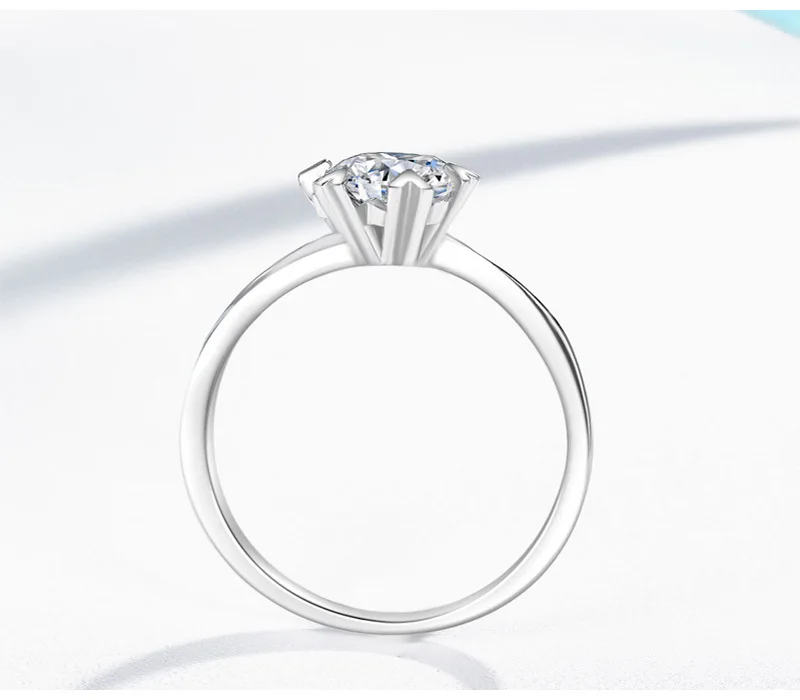 Снежинка 1.0ct 6 5 мм создания Свадебные Обручение кольца для Для женщин вечерние 925