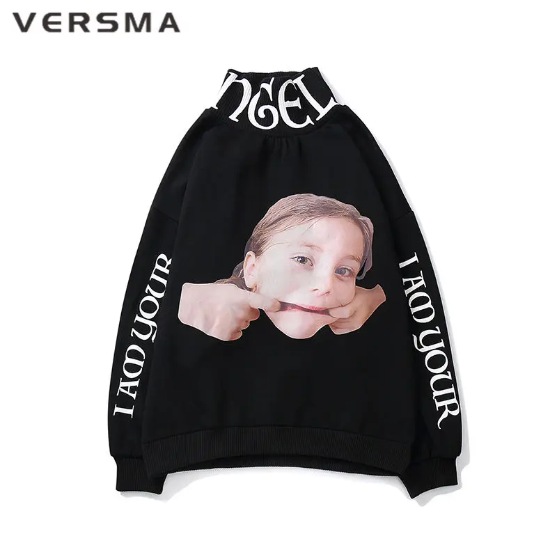 VERSMA корейский Harajuku Ulzzang 3D печатных толстовки кофты для мужчин и женщин осень High Street хип хоп свободные Рождество Пара Толстовка