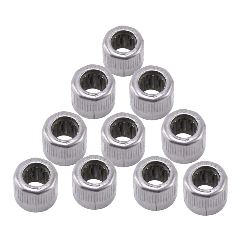 

10Pcs HF081412 8X14X12mm One Way Needle Roller Steel Bearing Outer Knurled One-Way Needle Roller Bearing for Industry