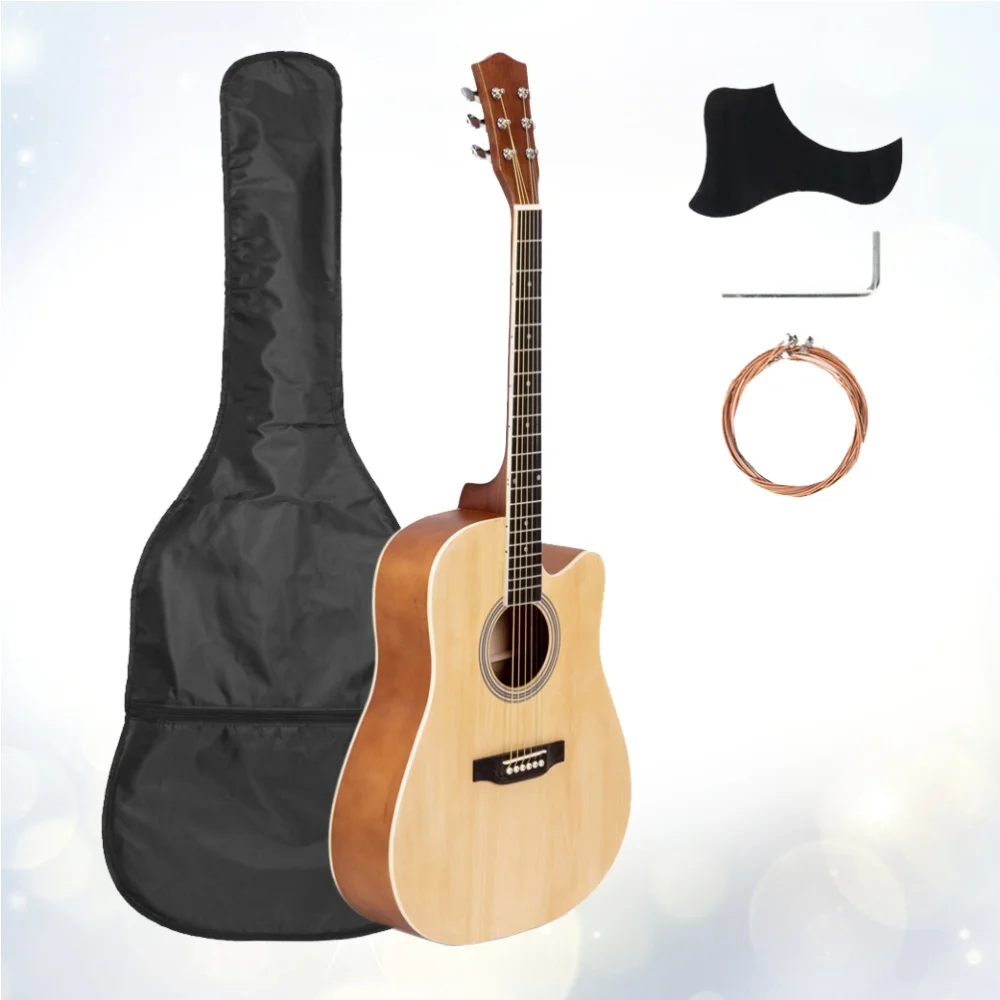 

1 Set Guitar Full Size 41 Inch Folk Guitar Musical Instrument 20 Frets for Beginner Home Bedroom
