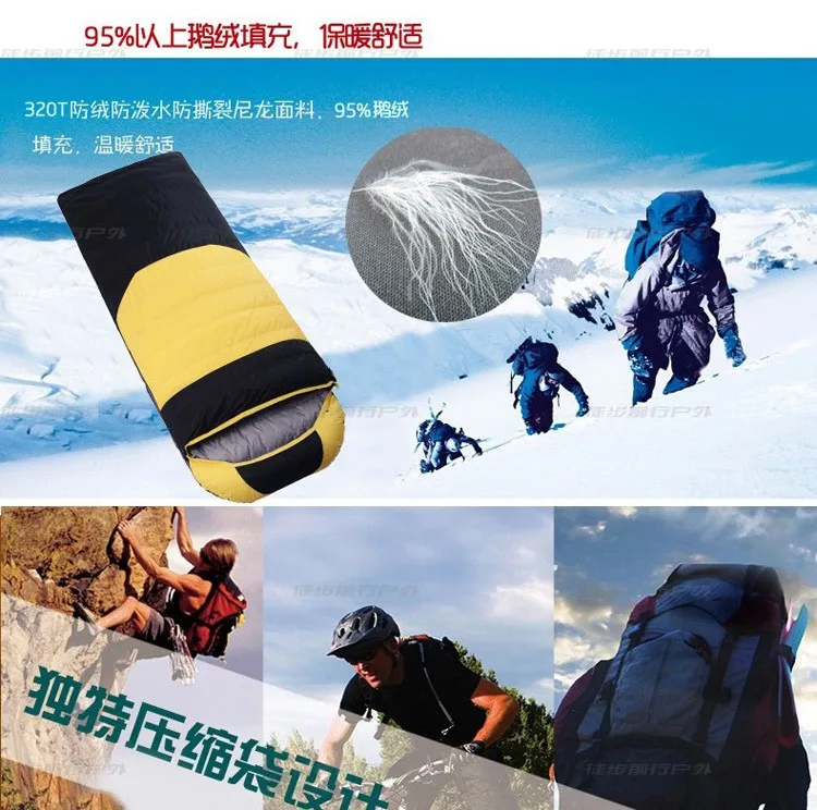 

Sleeping Bag Outdoor Ultralight Duck Down Adult Envelope Outdoor Camping Autumn Sleeping Bag Hollow Cotton Sleeping Bag0.8/1kg