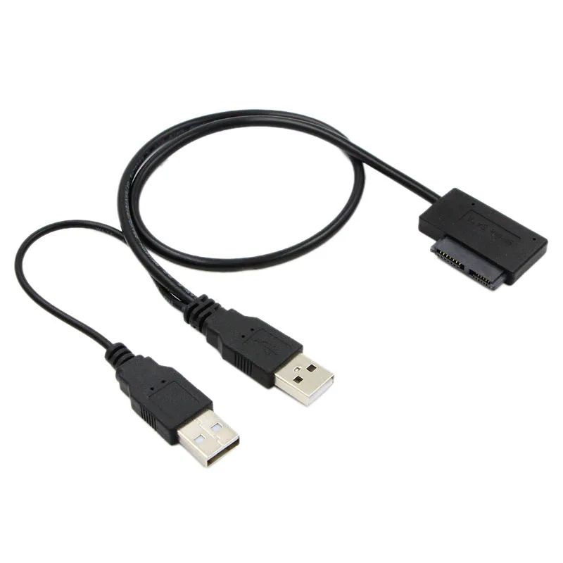 Тонкий кабель SATA USB2.0 для 6 + 7 13pin с внешним источником питания ноутбука CD-ROM DVD-ROM |
