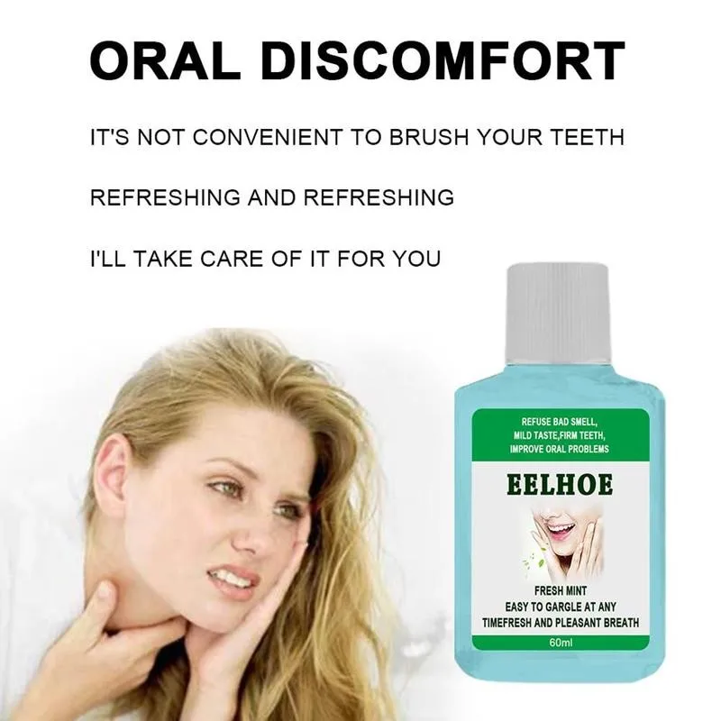 60 мл жидкость для полоскания рта чистый зубного камня уход свежее дыхание мята