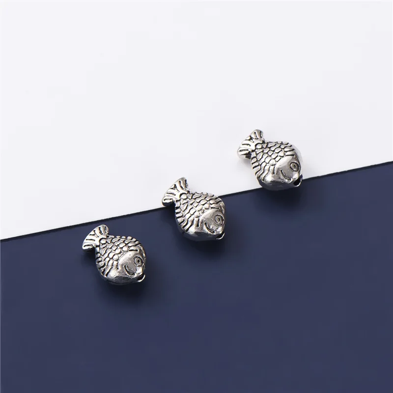 

925 Sterling Silver Fish Style Loose Spacer Beads Ornaments Handmade Bracelets Silver Bead Diy Jewelry Accessories For Women Men