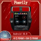 Автомагнитола на Android 10 для Toyota Land Cruiser, автомобильный мультимедийный проигрыватель с GPS-навигацией и вертикальным экраном в стиле Теслы 12,1 дюйма