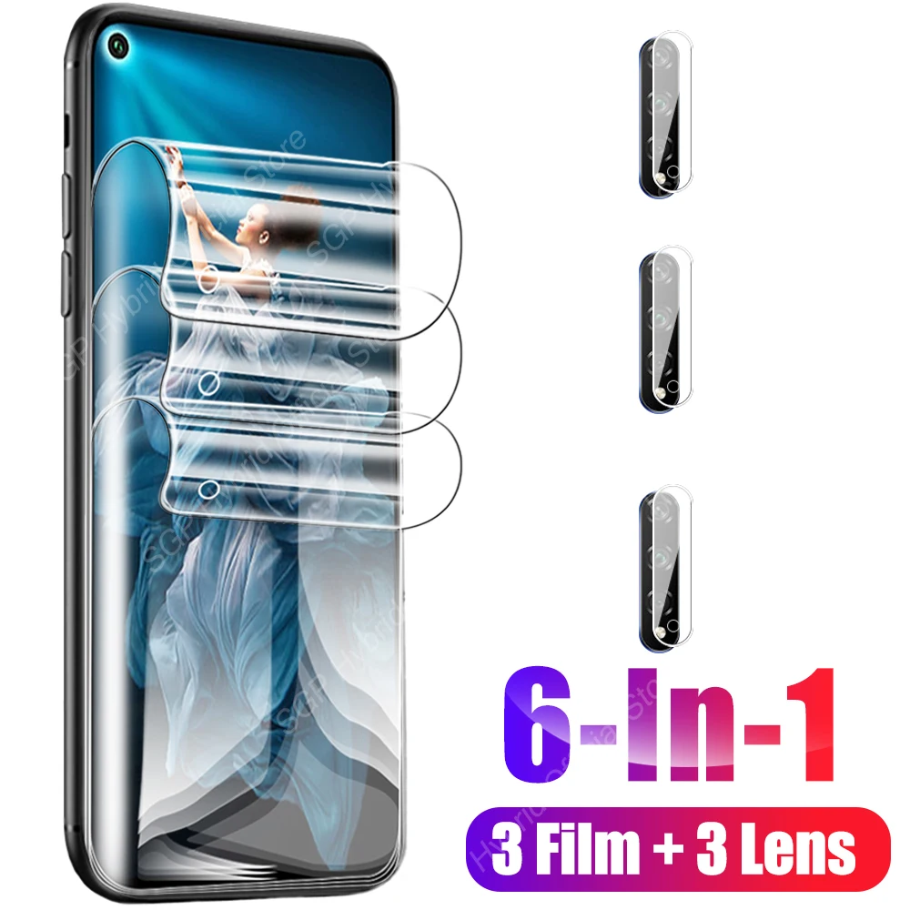 Защитная Гидрогелевая пленка 6 в 1 для экрана Honor 20 Pro 20e 20S 20pro Honor20 Lite E объектива