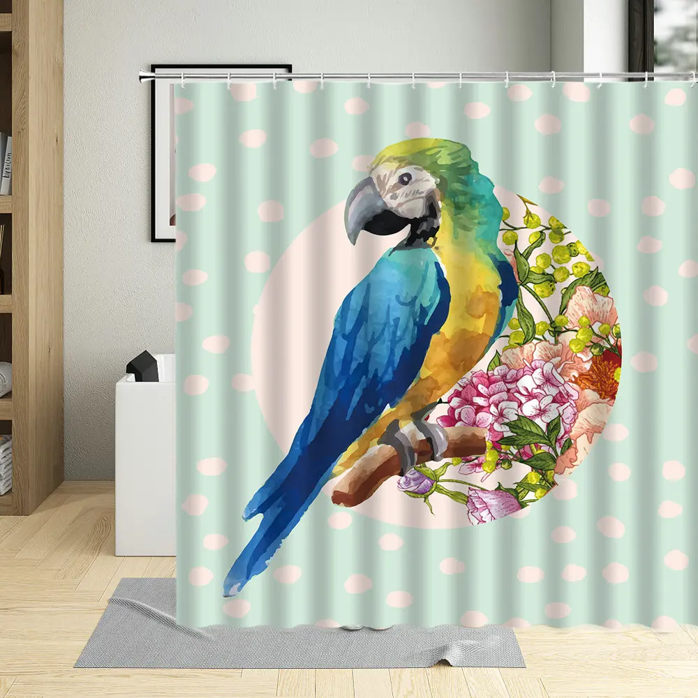 

Занавеска для ванной из полиэстера с рисунком животных, с крючком