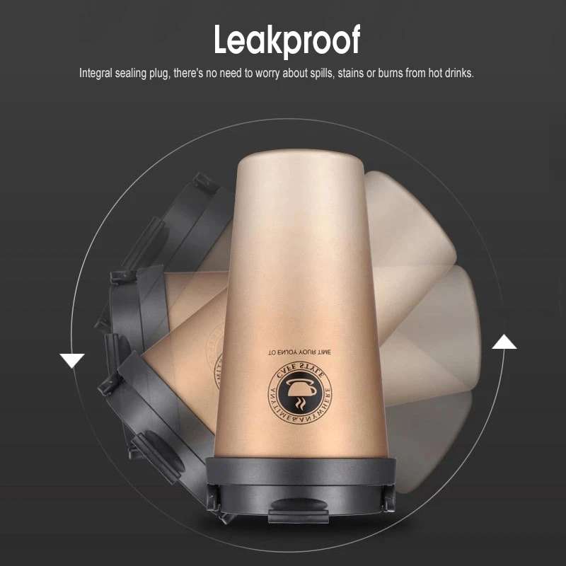 

500ML Coffee Vacuum Flasks Insulated Mugs Hot & Cold Cup With Handle Leakproof Stainless Steel Thermos FlaskWater Bottle A60