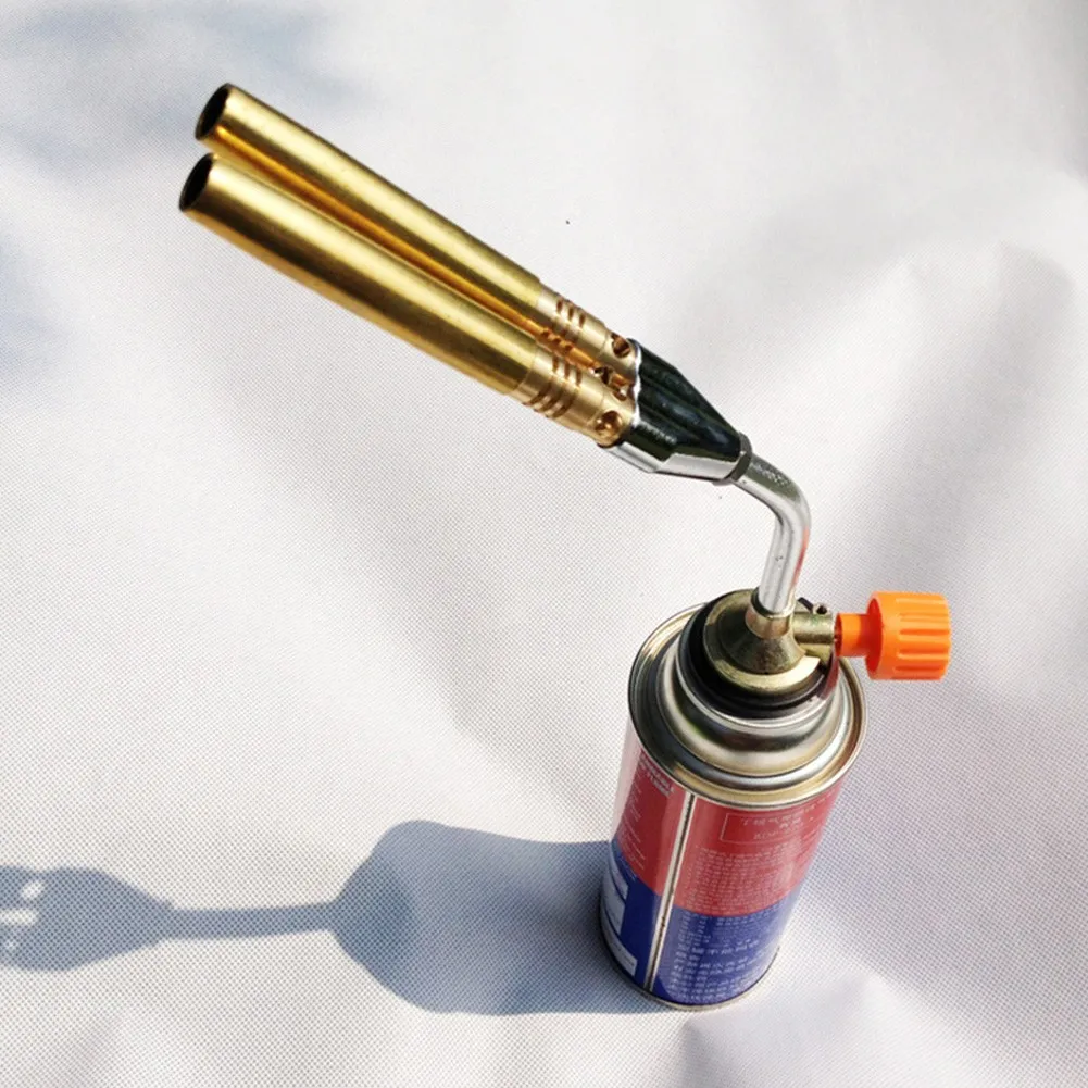

Flame Torch 360° Portable Double Head Flame Gas Torch Blowtorch Copper Lighter Welding Butane Burner Gun Brazing Flamethrower