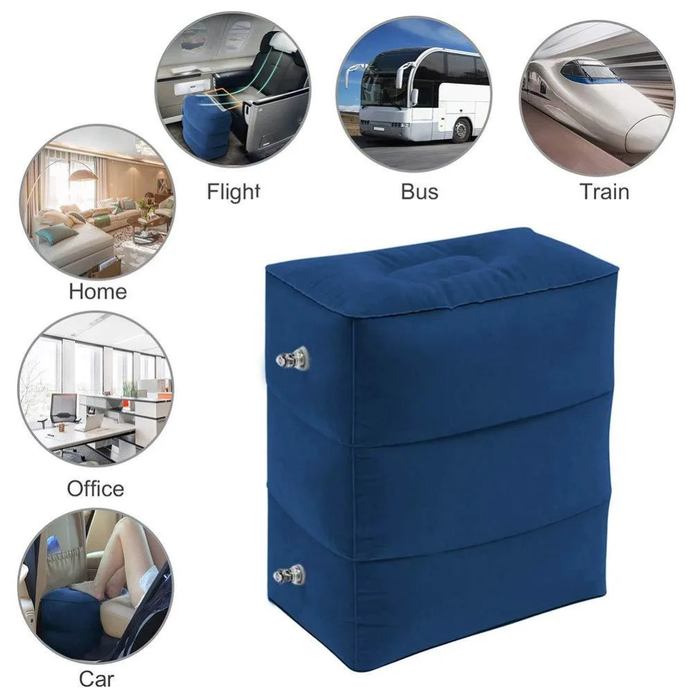 

Inflatable Foot Pillow For Travel Foot Rest Airplane Car Bus Footrest Pillows Kids Flight Sleeping Resting Pillow With Air Pump
