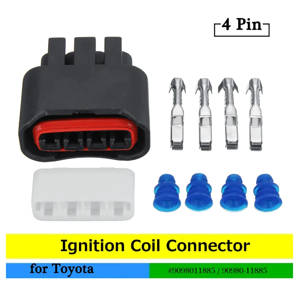 4 Pin катушка зажигания проводов разъем комплект для Toyota Lexus Camry Corolla RAV4 9098011885
