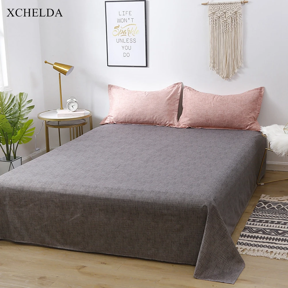 Комплект постельного белья роскошный однотонный розовый комплект с простыней и