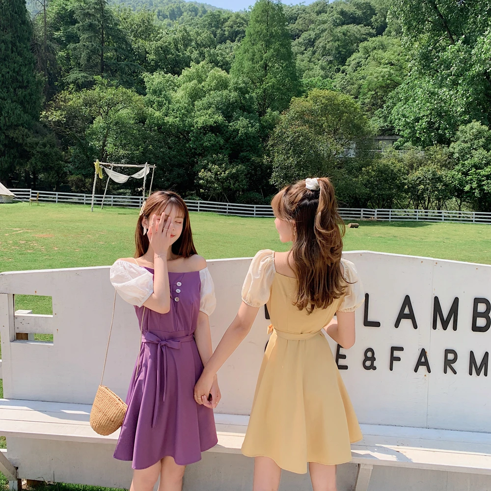 

Houthion Women Dresses Chiffon Long Dress High Waist Short Sleeve Fashion Loose Plus Size Dresse A-LINE Casual Solid Bohemia