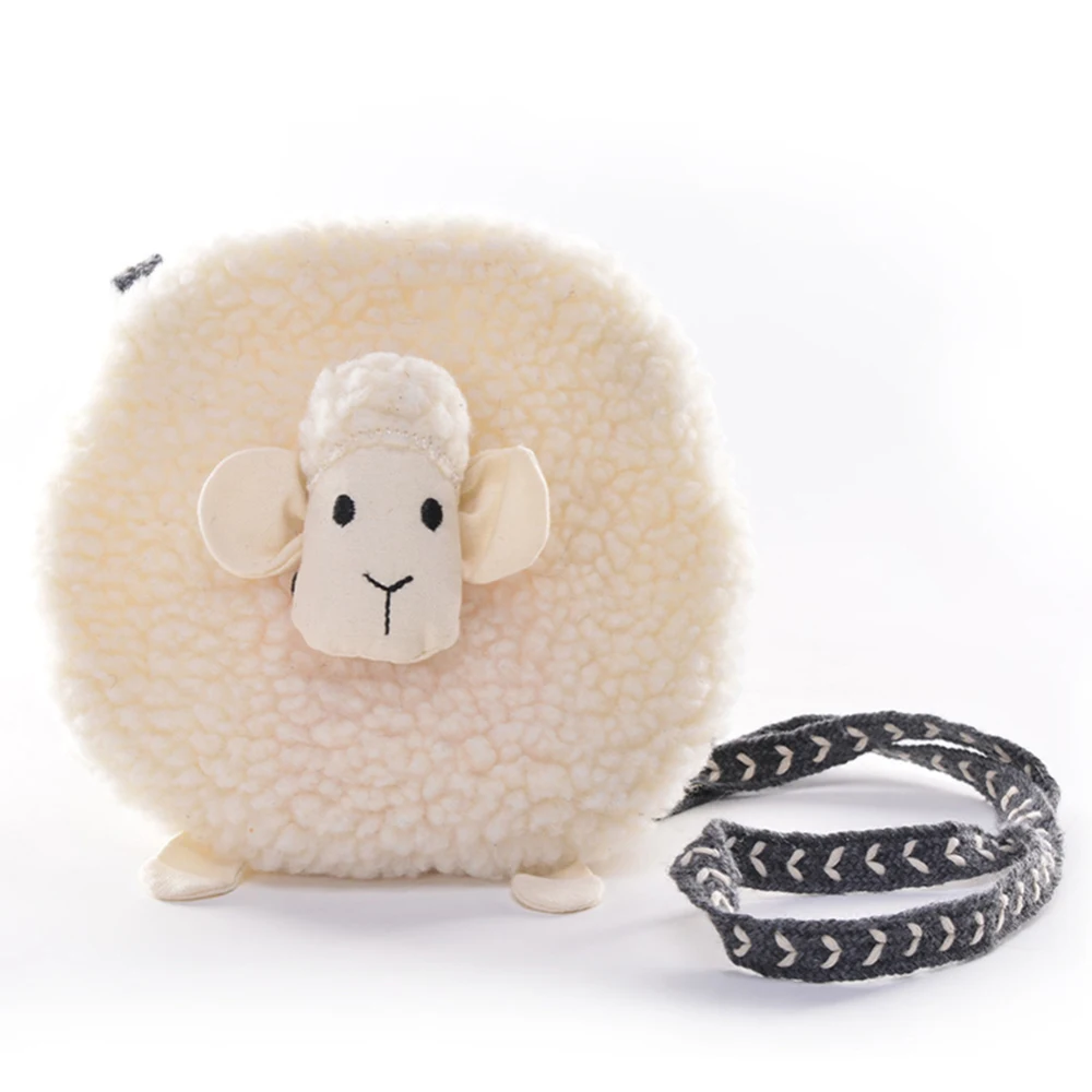 Милая форма овец мини-сумка через плечо Портмоне кошелек мультяшная плюшевая