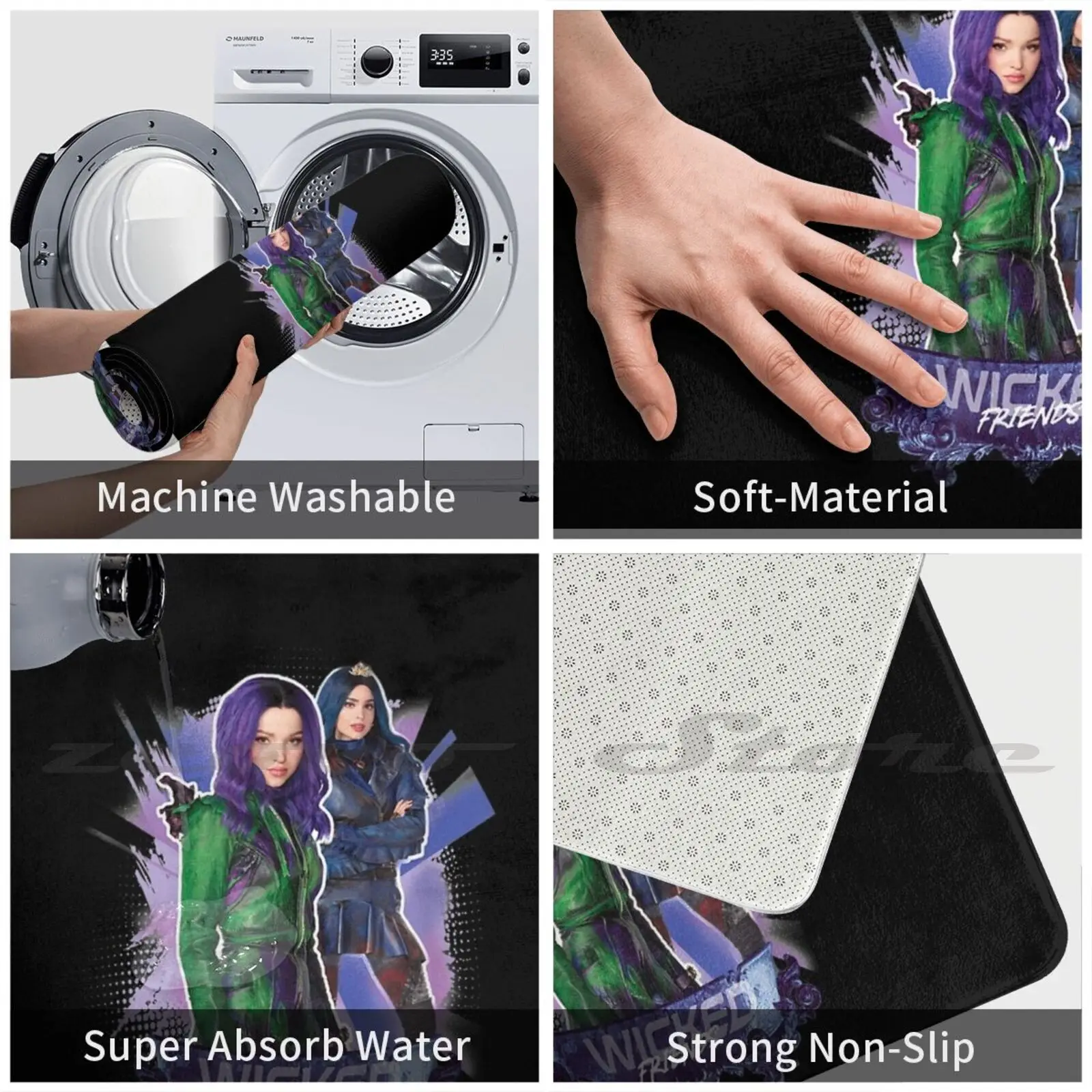 Мягкий Нескользящий Коврик с изображением Мальи Эви плохих друзей 3 дюйма | Дом и