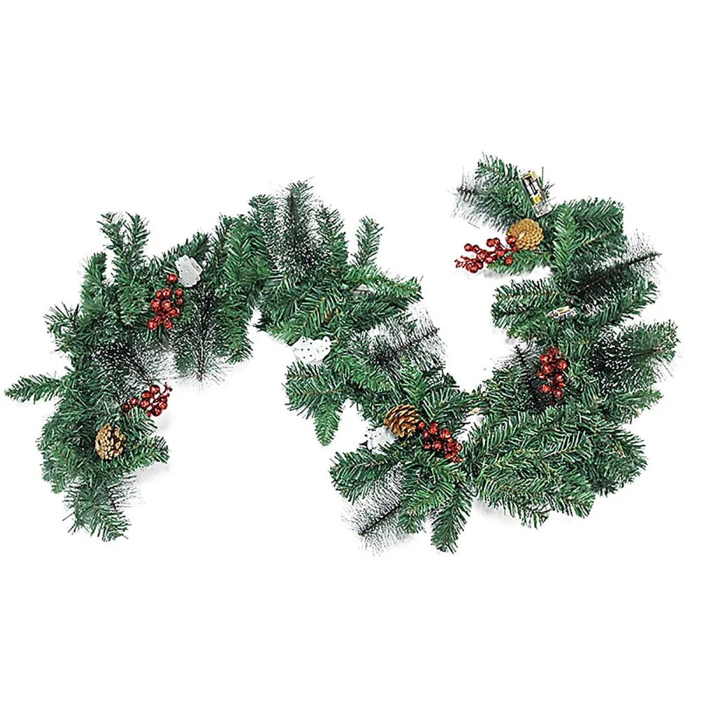 

DIY Cane Garland Christmas Ornaments 1.8mx30cm Green PVC 1.8 Meters Artificial Wreath With Lights Fake Plant Home Decor LED