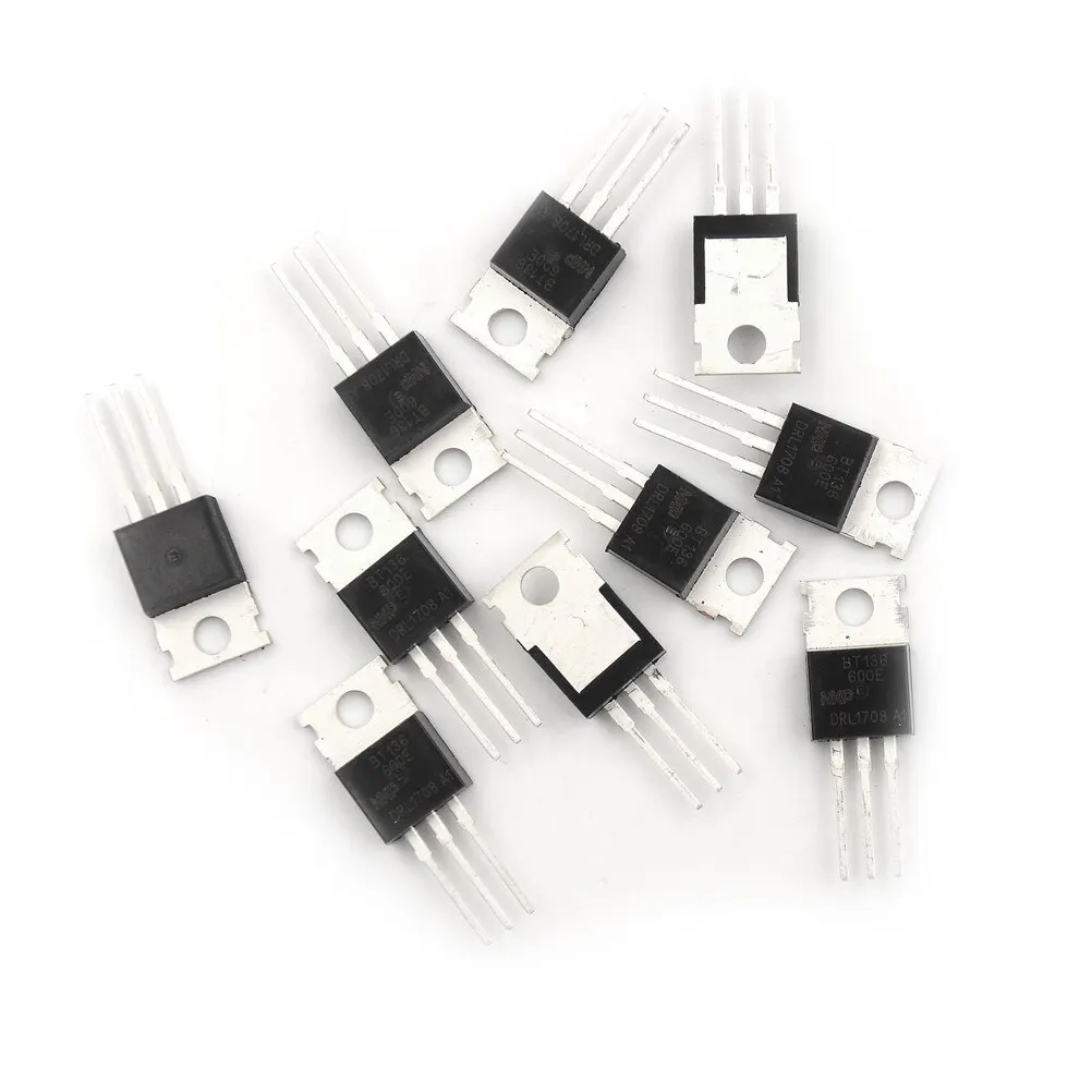 10 Pcs BT136-600E BT136-600 BT136 Triacs Thyristor TO-220 New Whosesale