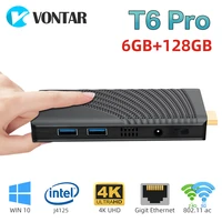 vontar t6 pro portable mini pc intel j4125 quad core 6gb 128gb windows 10 pro pc stick with hd output 4k mini computer